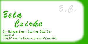 bela csirke business card